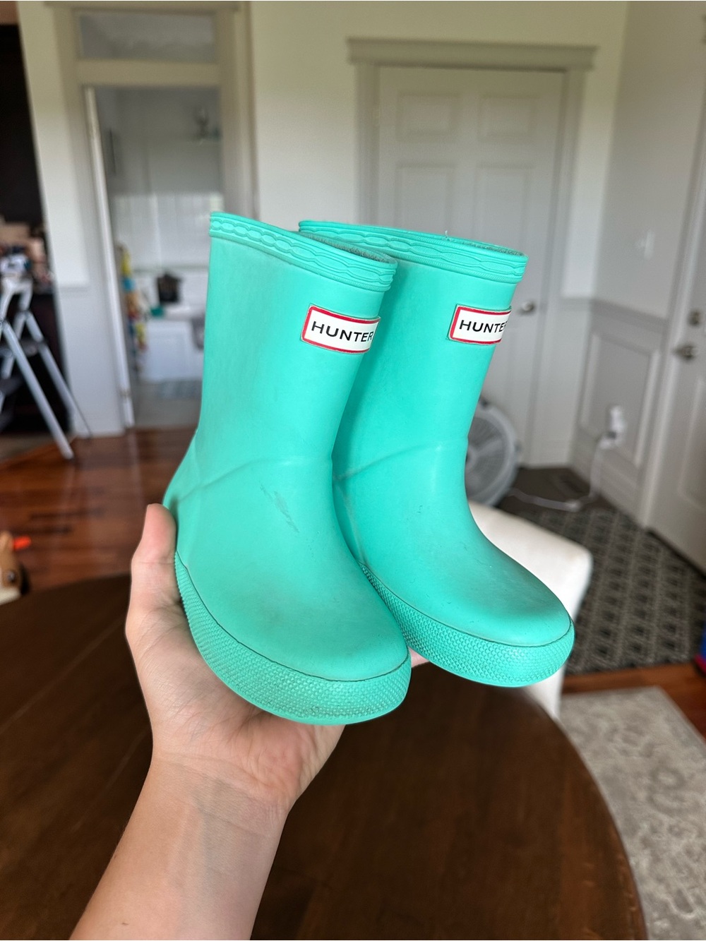 Hunter Kids' Turquoise Rain Boots